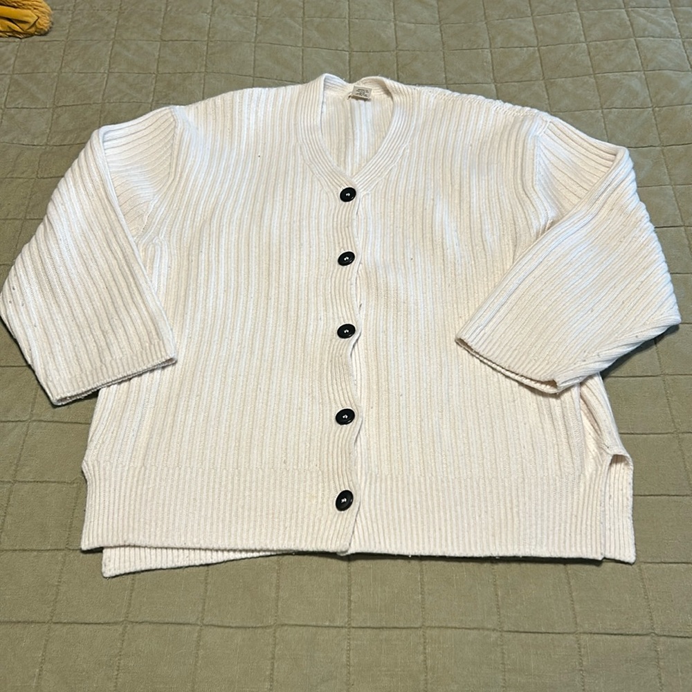 James Street Co LOFT RIBBED CARDIGAN
